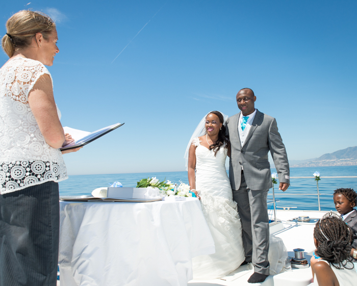 wedding ceremony on a boat
