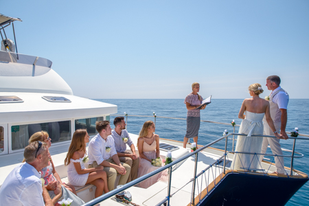 boat wedding ceremony at sea