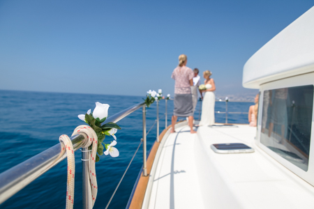 wedding ceremony on a boat