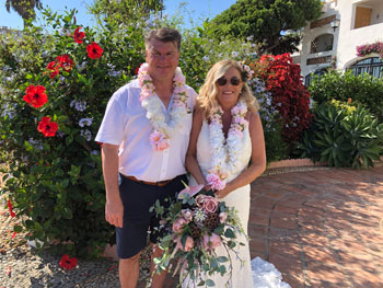 beach wedding blessing  ceremony in spain