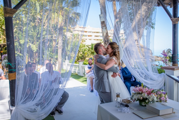 wedding blessing on a beach in spain