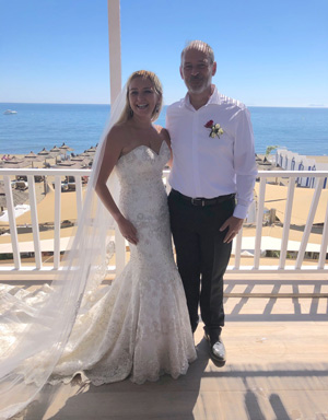 beach wedding blessing  ceremony in spain