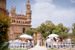 wedding ceremony in a castle, spain